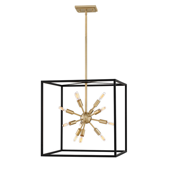 Product photograph of Quintessentiale Aros Black And Warm Brass Pendant from Olivia's