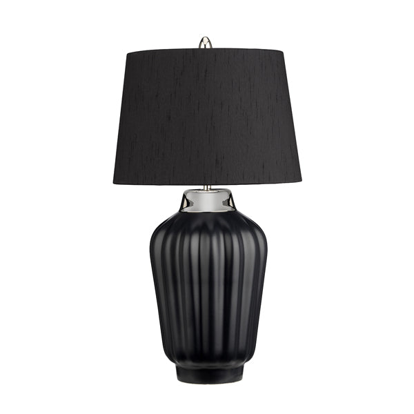 Product photograph of Quintiesse Bexley Black And Polished Nickel Table Lamp from Olivia's