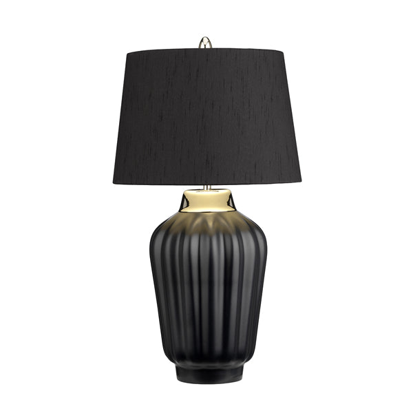 Product photograph of Quintiesse Bexley Black And Polished Nickel Table Lamp from Olivia's.