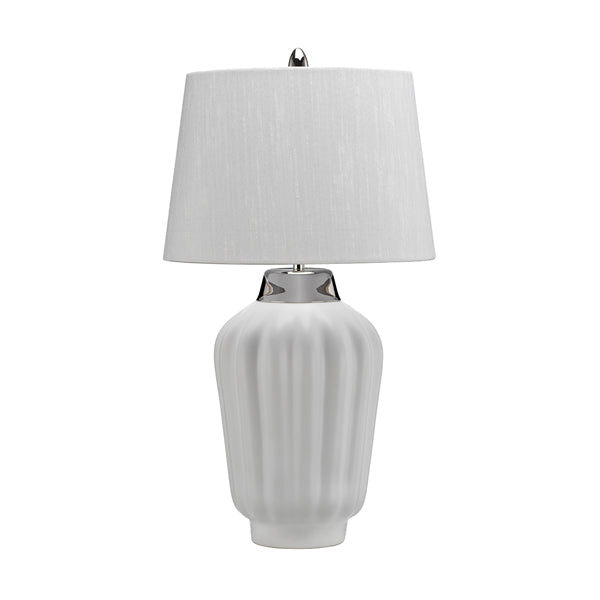 Product photograph of Quintessentiale Bexley White And Polished Nickel Table Lamp from Olivia's