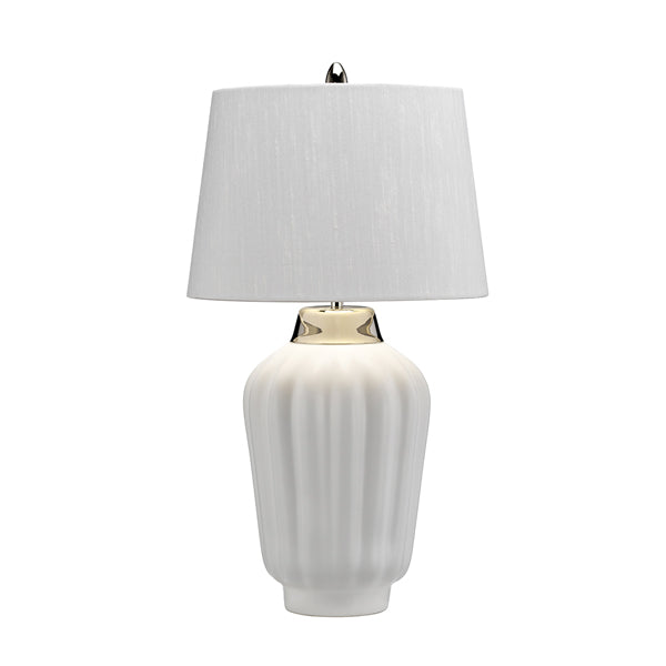 Product photograph of Quintessentiale Bexley White And Polished Nickel Table Lamp from Olivia's.