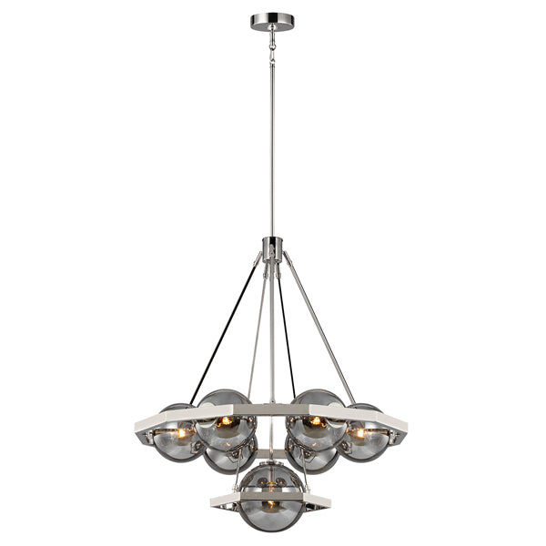 Product photograph of Quintessentiale Harper Polished Nickel 7 Light Chandelier from Olivia's