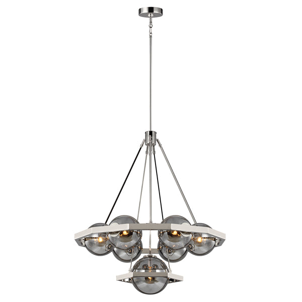 Quintessentiale Harper Polished Nickel 7 Light Chandelier