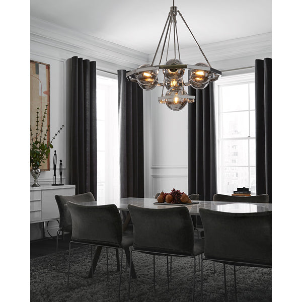 Product photograph of Quintessentiale Harper Polished Nickel 7 Light Chandelier from Olivia's.
