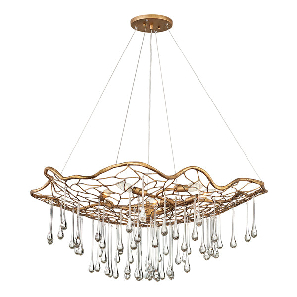 Product photograph of Quintessentiale Laguna Burnished Gold 6 Light Chandelier from Olivia's