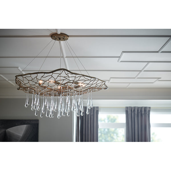 Product photograph of Quintessentiale Laguna Burnished Gold 6 Light Chandelier from Olivia's.