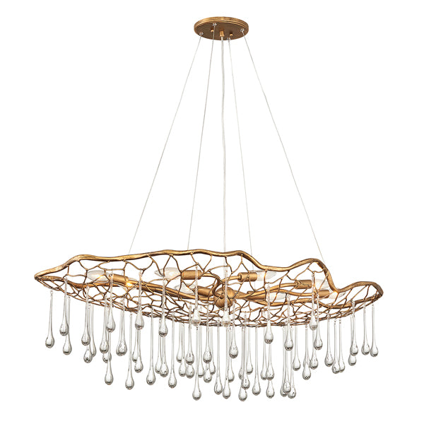 Product photograph of Quintessentiale Laguna Burnished Gold 8 Light Chandelier from Olivia's