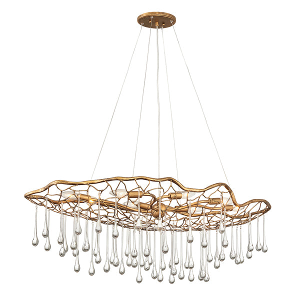 Quintessentiale Laguna Burnished Gold 8 Light Chandelier