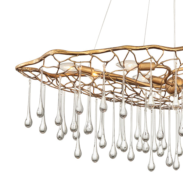 Product photograph of Quintessentiale Laguna Burnished Gold 8 Light Chandelier from Olivia's.