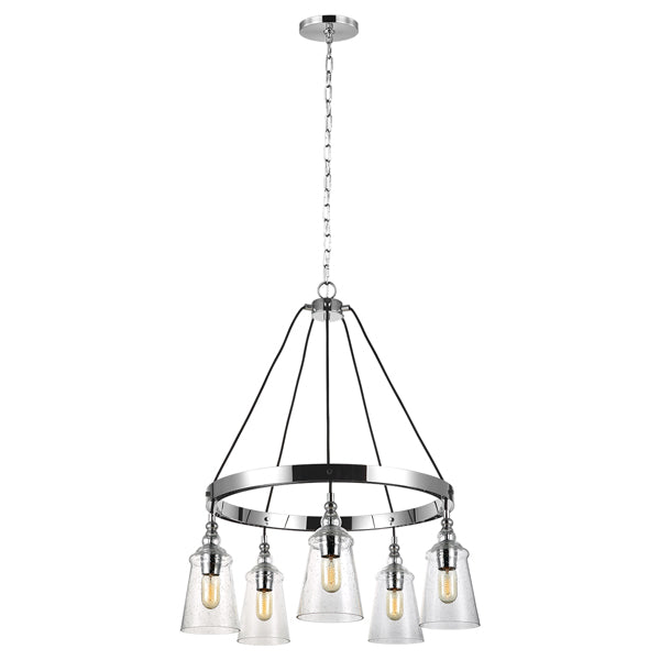 Product photograph of Quintessentiale Loras Chrome 5 Light Chandelier from Olivia's