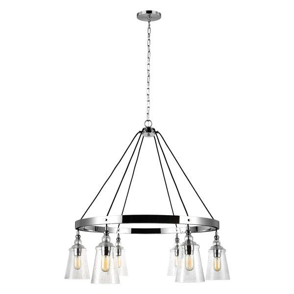 Product photograph of Quintessentiale Loras Chrome 6 Light Chandelier from Olivia's