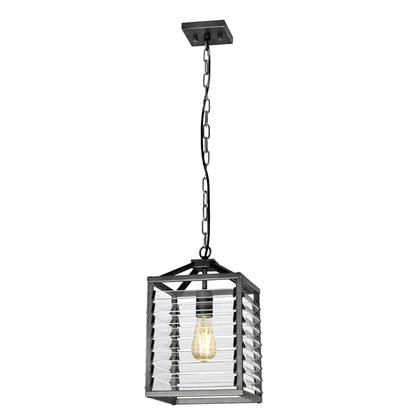 Quintessentiale Louvre Gunmetal Paint Finish 1 Light Pendant