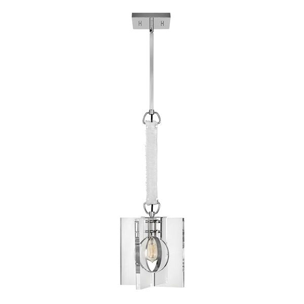 Quintessentiale Ludlow Polished Nickel And Clear Acrylic 1 Light Pendant