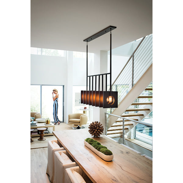 Product photograph of Quintessentiale Ludlow Brushed Graphite 8 Light Pendant from Olivia's.