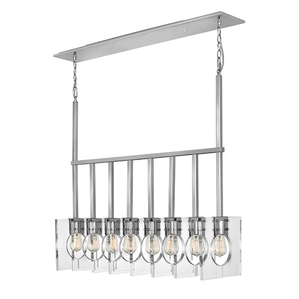 Quintessentiale Ludlow Polished Nickel And Clear Acrylic 8 Light Pendant