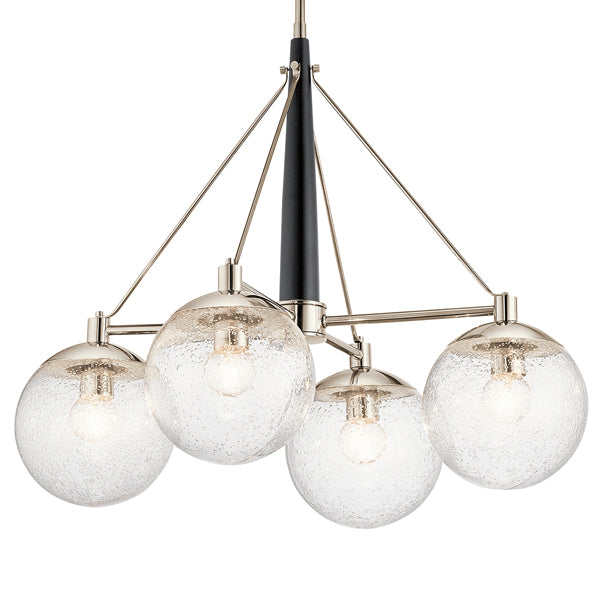 Product photograph of Quintessentiale Marilyn Polished Nickel 4 Light Chandelier from Olivia's.