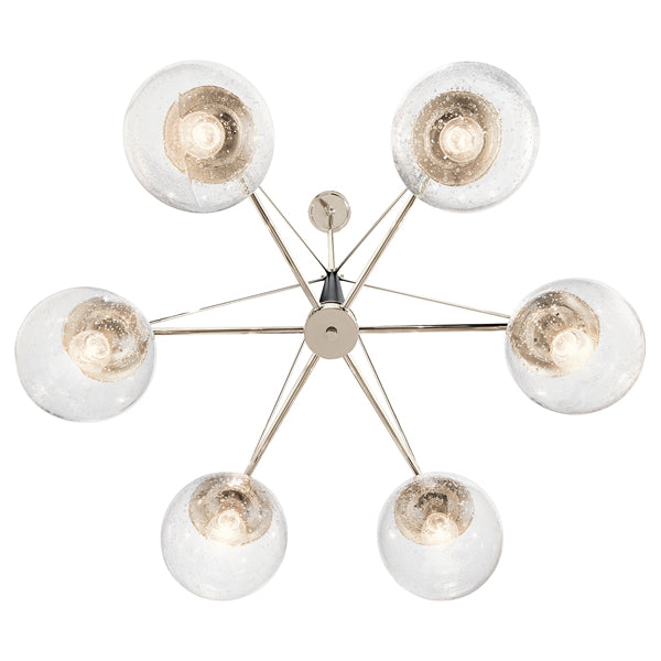 Product photograph of Quintessentiale Marilyn Polished Nickel 6 Light Chandelier from Olivia's.