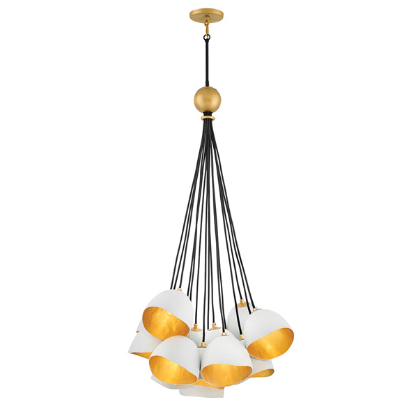 Quintessentiale Nula Shell White And Luxe Gold 15 Light Pendant