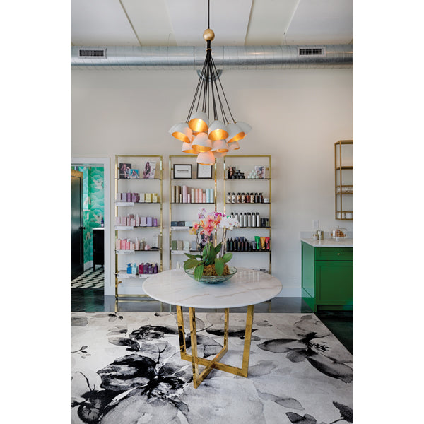 Product photograph of Quintessentiale Nula Shell White And Luxe Gold 15 Light Pendant from Olivia's.