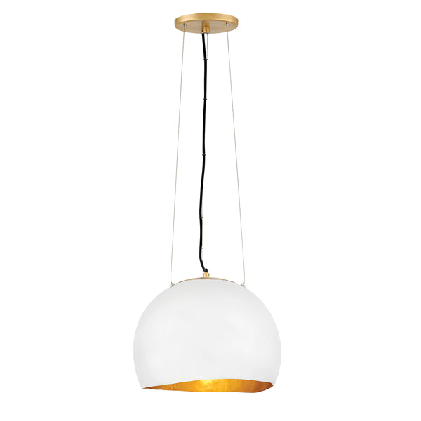 Quintessentiale Nula Shell White And Luxe Gold 1 Light Pendant