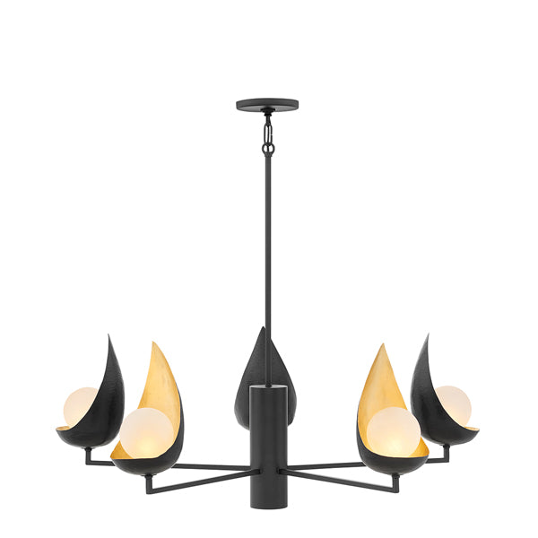 Product photograph of Quintessentiale Ren Black And Gold Chandelier from Olivia's