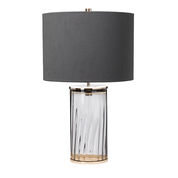 Product photograph of Quintessentiale Reno Polished Nickel And Smoke Glassware Table Lamp from Olivia's