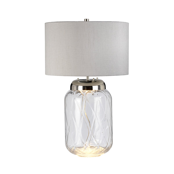 Quintessentiale Sola Polished Nickel And Clear Glassware 2 Light Table Lamp