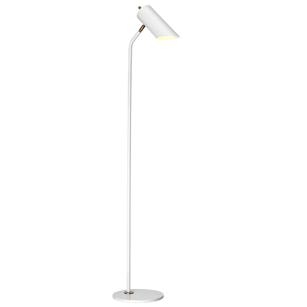 Product photograph of Elstead Quinto 1 Light Floor Lamp White Aged Brass from Olivia's