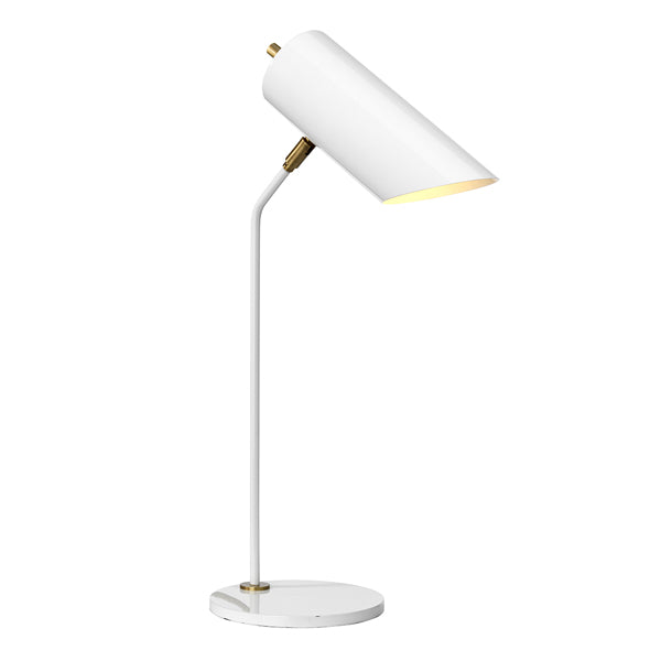 Product photograph of Elstead Quinto 1 Light Table Lamp White Aged Brass from Olivia's