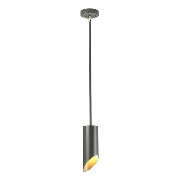 Product photograph of Elstead Quinto 1 Light Pendant Dark Grey Polished Nickel from Olivia's