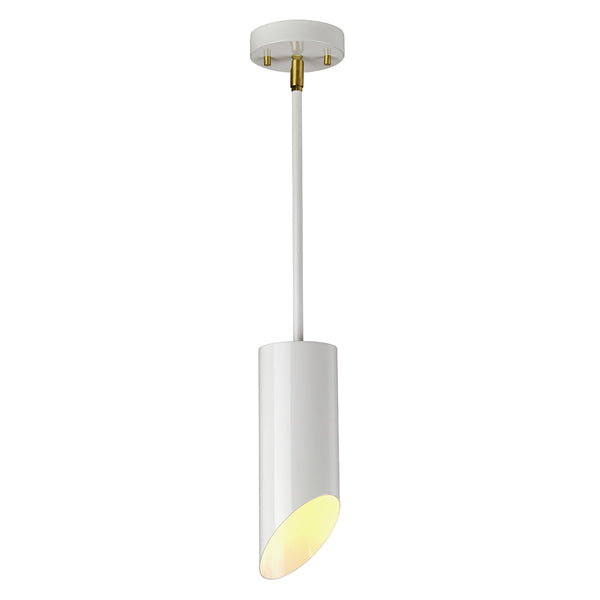 Product photograph of Elstead Quinto 1 Light Pendant White Aged Brass from Olivia's