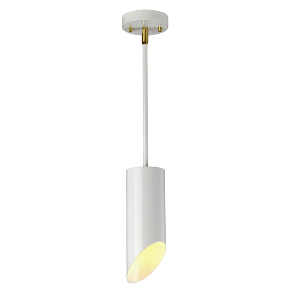 Elstead Quinto 1 Light Pendant White Aged Brass