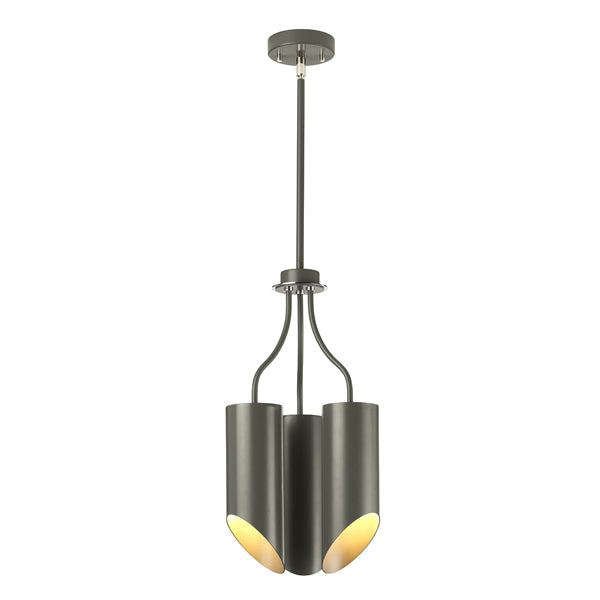 Product photograph of Elstead Quinto 3 Light Chandelier Dark Grey Polished Nickel from Olivia's