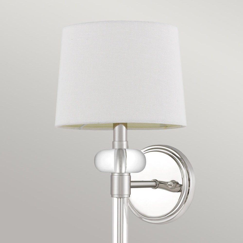 Product photograph of Quoizel Barbour 1 Light Wall Light In Polished Nickel from Olivia's.