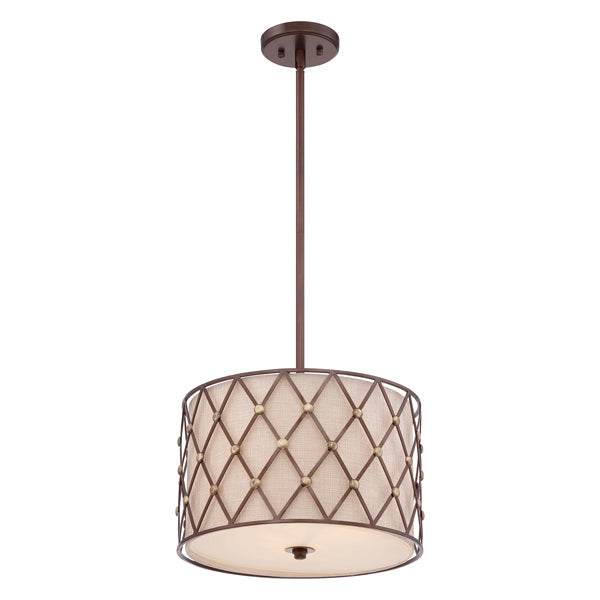 Elstead Brown Lattice 3 Light Pendant Copper Canyon