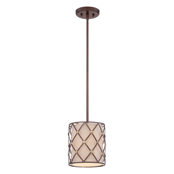 Elstead Brown Lattice 1 Light Pendant Copper Canyon