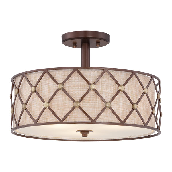 Product photograph of Elstead Lattice 3 Canyon Ceiling Light Light Copper Brown from Olivia's