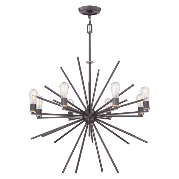 Product photograph of Elstead Uptown Carnegie 8 Light Chandelier Western Bronze from Olivia's
