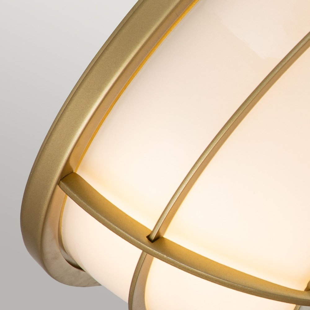 Product photograph of Quoizel Chance 2 Light Flush Mount In Painted Brass from Olivia's.