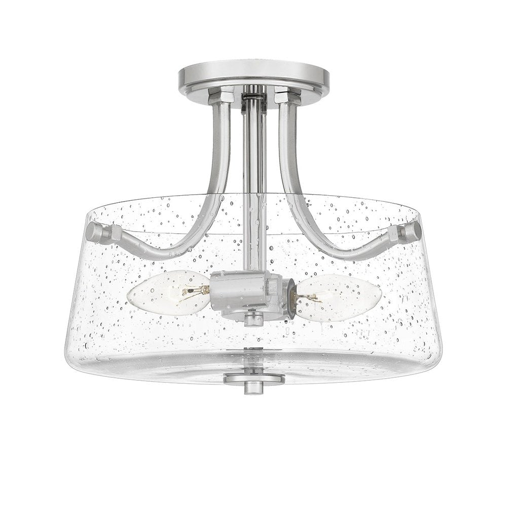 Product photograph of Quoizel Hollister 2 Light Semi-flush Mount Light In Polished Nickel from Olivia's