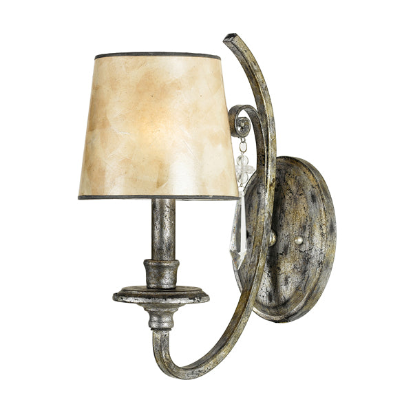 Product photograph of Elstead Kendra 1 Light Wall Light Mottled Silver from Olivia's