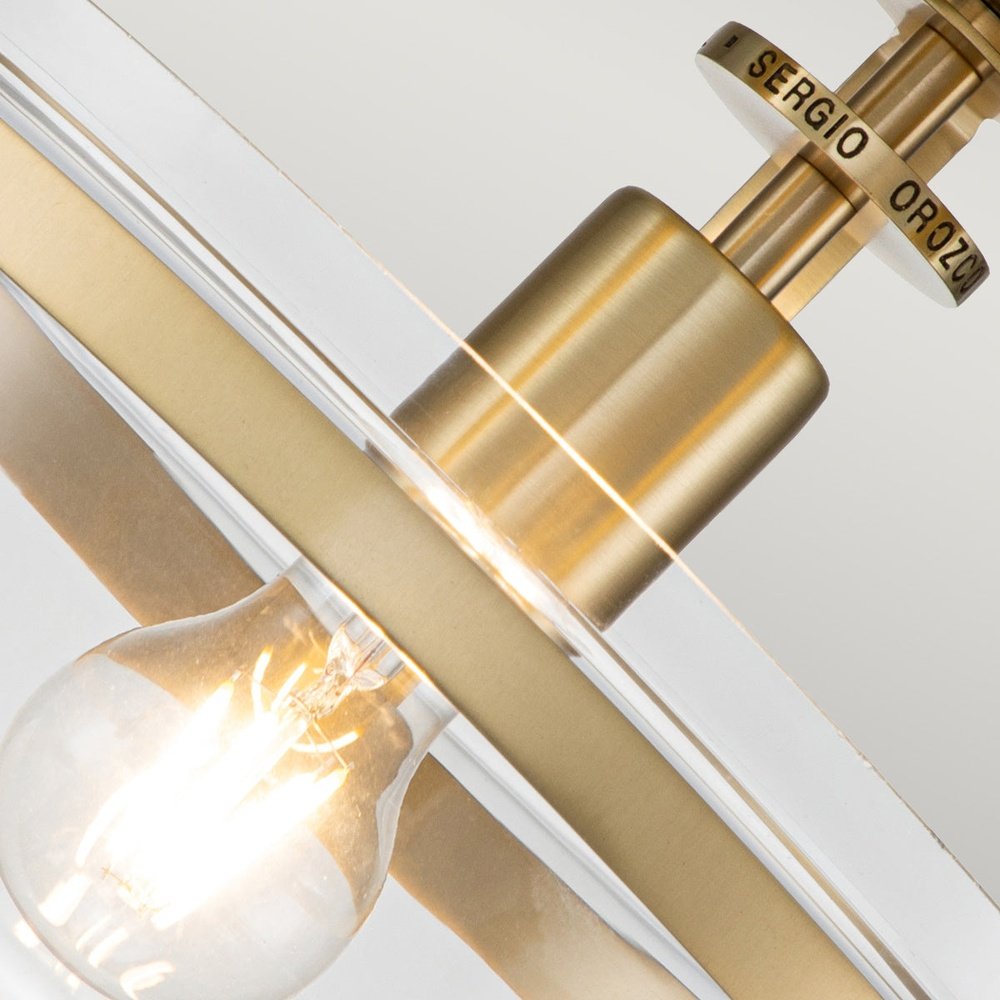 Product photograph of Quoizel Penn Station 1 Light Semi Flush Light In Brass from Olivia's.