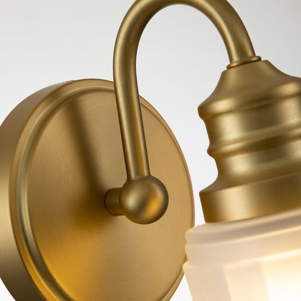 Product photograph of Quoizel Swell 1 Light Wall Light In Brass from Olivia's.