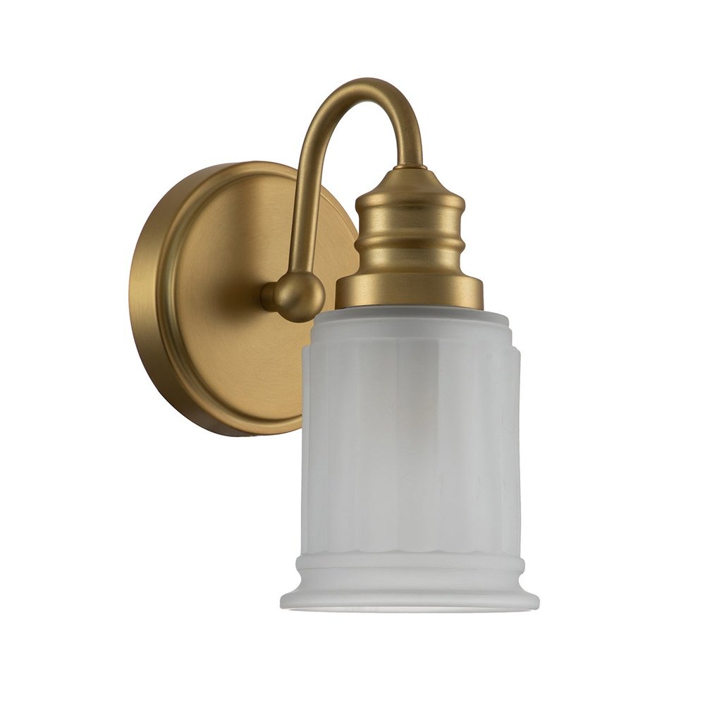 Product photograph of Quoizel Swell 1 Light Wall Light In Brass from Olivia's.