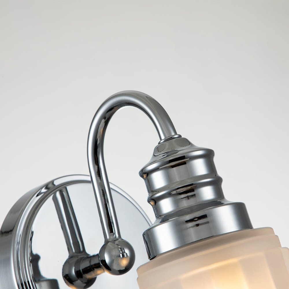 Product photograph of Quoizel Swell 1 Light Wall Light In Chrome from Olivia's.