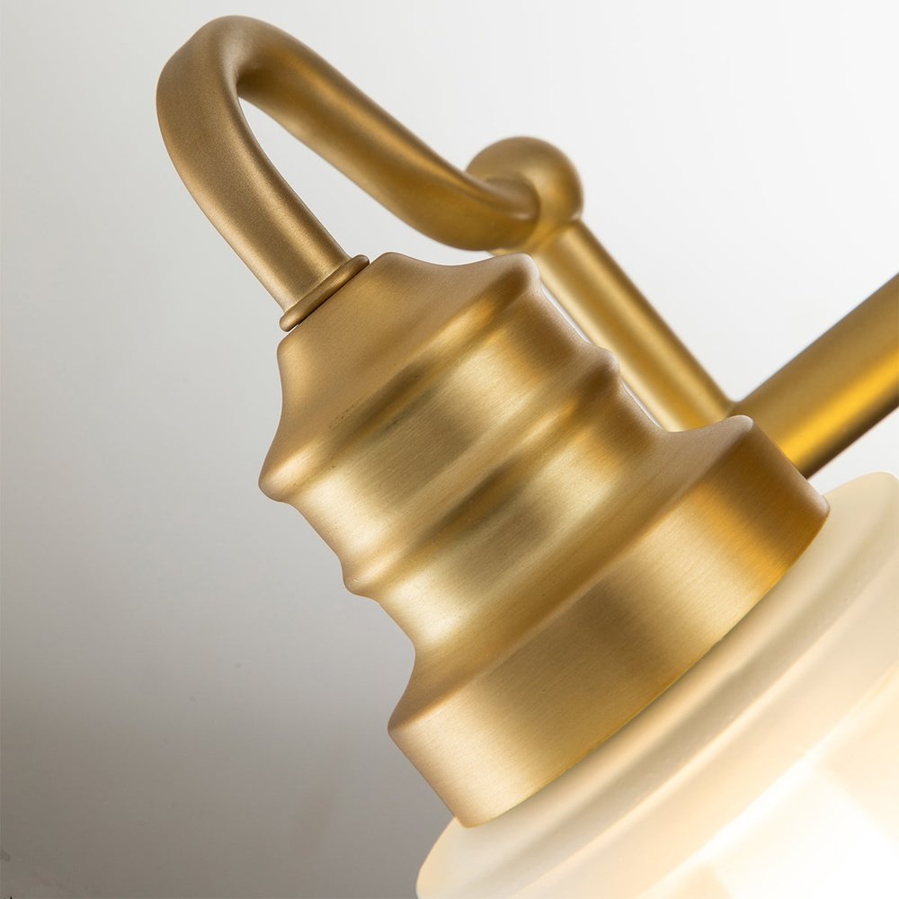 Product photograph of Quoizel Swell 2 Light Wall Light In Brass from Olivia's.