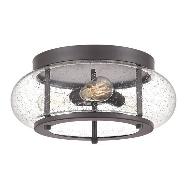 Product photograph of Elstead Trilogy 3 Light Flush Mount Light Old Bronze from Olivia's