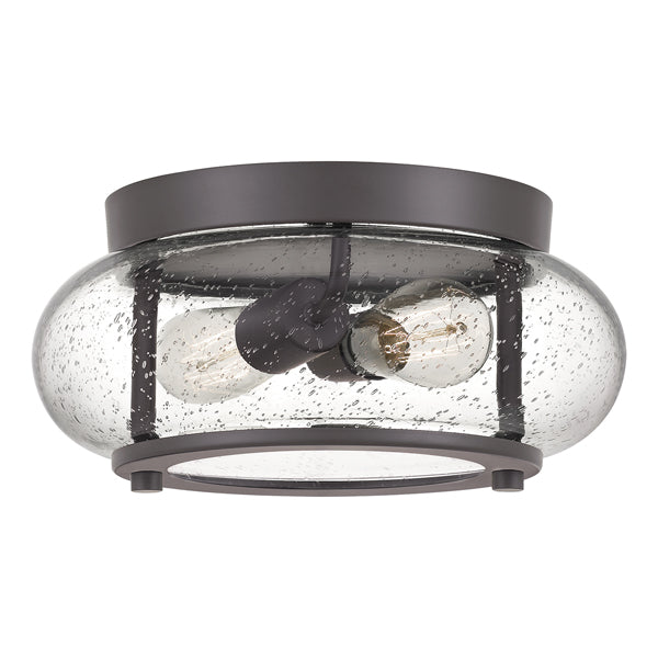 Product photograph of Elstead Trilogy 2 Light Flush Mount Light Old Bronze from Olivia's