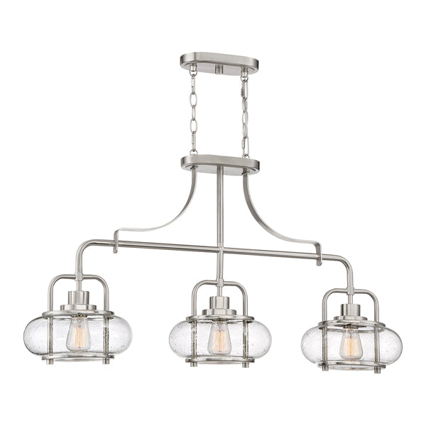 Product photograph of Elstead Trilogy 3 Light Pendant Brushed Nickel from Olivia's