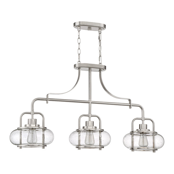 Product photograph of Elstead Trilogy 3 Light Pendant Brushed Nickel from Olivia's.